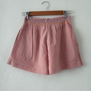 The Sunday Collective Blush Crinkle Cotton Pull-on Elastic Waist Shorts 10-11y